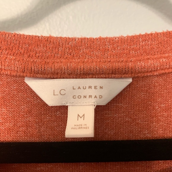 Women’s LC Lauren Conrad Medium Orange Sweater with Ruffle hem - Picture 2 of 6